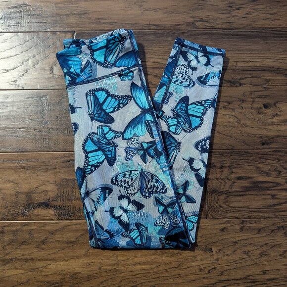 Gap kids leggings grey blue butterfly print size XL 12-13 - Picture 2 of 12